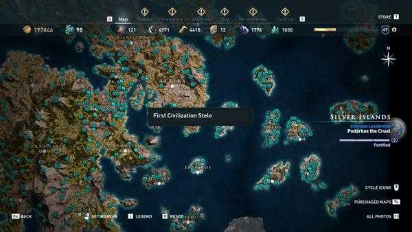 《刺客信条：奥德赛》全区域22处技能点分布一览