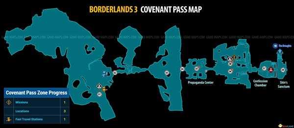 《无主之地3》全挑战全收集100%区域地图攻略 红宝箱提丰日志伊瑞德文字小吵闹收集