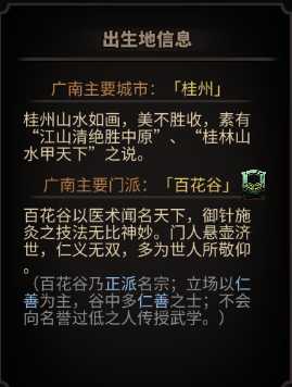 《太吾绘卷》人物全出身地信息一览