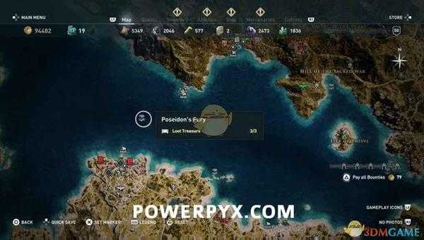 《刺客信条：奥德赛》所有水下宝藏位置一览