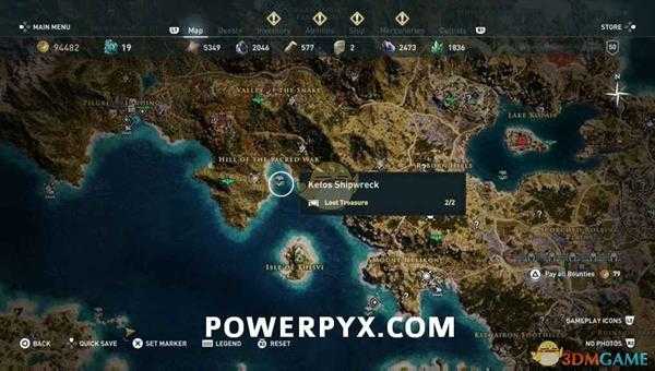 《刺客信条：奥德赛》所有水下宝藏位置一览