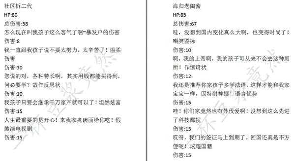 《中国式家长》面子对决对手数据一览