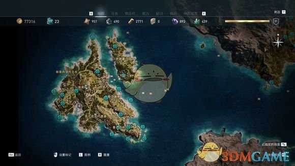 《刺客信条：奥德赛》奥钢石碑传奇宝箱位置分享