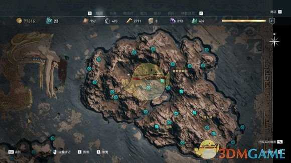 《刺客信条：奥德赛》奥钢石碑传奇宝箱位置分享