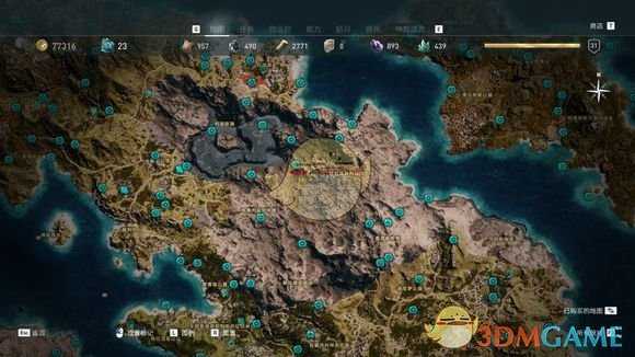 《刺客信条：奥德赛》奥钢石碑传奇宝箱位置分享