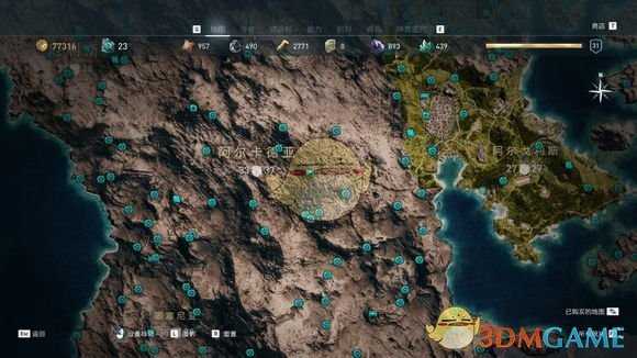 《刺客信条：奥德赛》奥钢石碑传奇宝箱位置分享