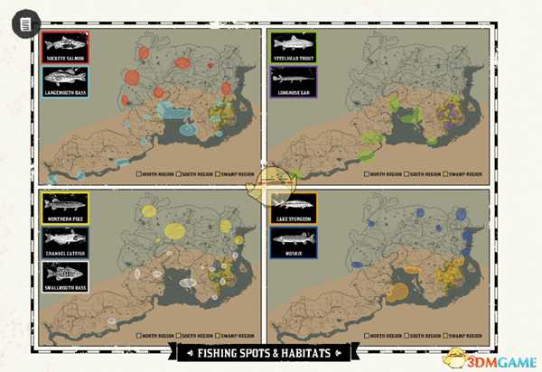 《荒野大镖客2》全物种分布图分享
