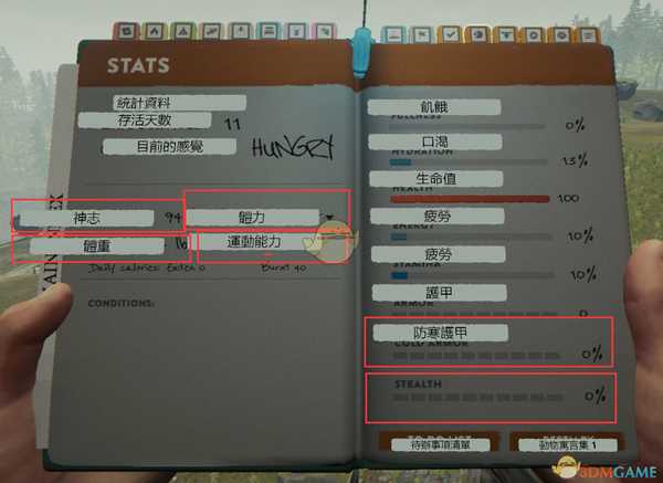 《森林》迷失森林生存指南之——属性条简介