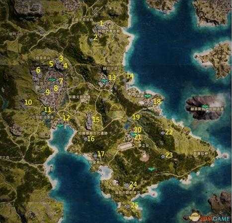 《刺客信条：奥德赛》全历史地点一览
