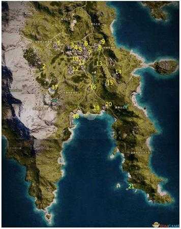 《刺客信条：奥德赛》全历史地点一览