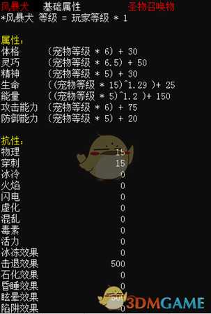 《恐怖黎明》战宠基础属性介绍