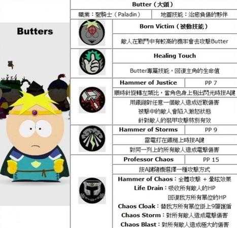 《南方公园：真理之杖》同伴Butters黄油技能详解