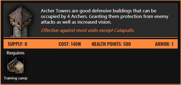 《Bannermen》建筑物属性一览