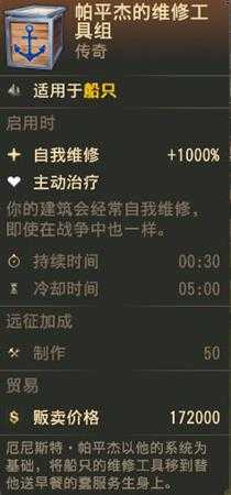 《纪元1800》传奇物品帕平杰的维修工具组属性一览