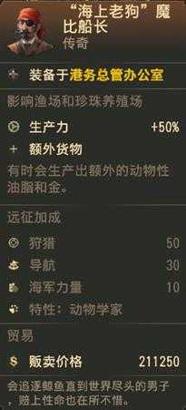《纪元1800》传奇人物海上老狗属性一览