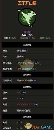 《太吾绘卷》元山派腿法-五丁开山腿