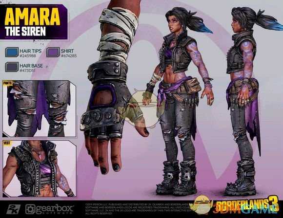 《无主之地3》魔女Amara角色设定图一览