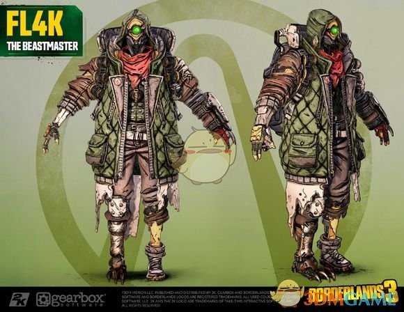 《无主之地3》驯兽师FL4K角色设定图一览