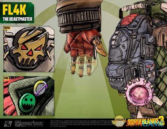 《无主之地3》驯兽师FL4K角色设定图一览