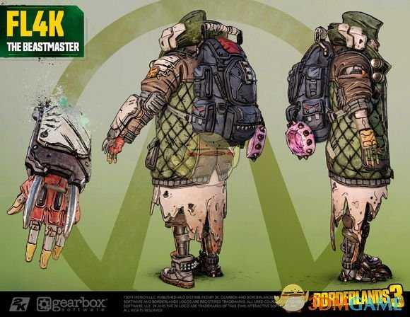 《无主之地3》驯兽师FL4K角色设定图一览