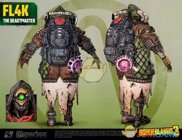 《无主之地3》驯兽师FL4K角色设定图一览