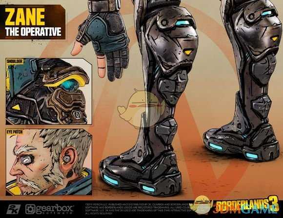 《无主之地3》特工Zane角色设定图一览