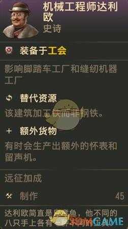 《纪元1800》缝纫机工会布局图