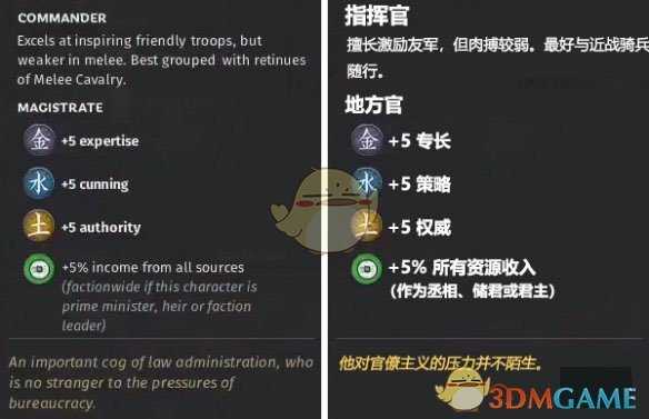 《全面战争：三国》土属性武将地方官先天属性一览