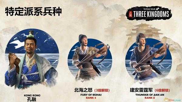 《全面战争：三国》孔融专属兵种一览