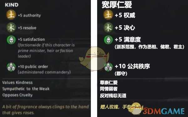 《全面战争：三国》宽厚仁爱特性效果一览
