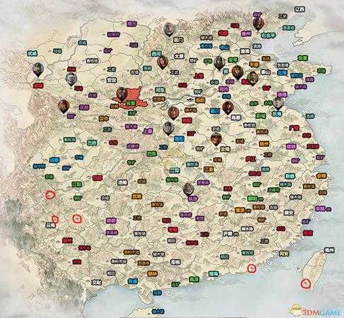 《全面战争：三国》地图有台湾吗