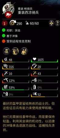 《全面战争：三国》重装西凉骑兵属性一览