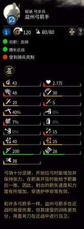 《全面战争：三国》益州弓箭手属性介绍