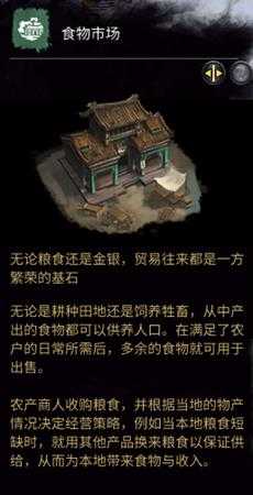 《全面战争：三国》食物市场相关介绍