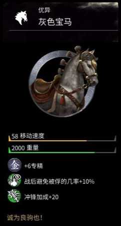 《全面战争：三国》全宝马属性一览