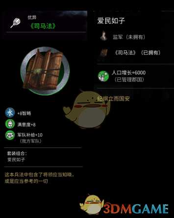 《全面战争：三国》司马法作用介绍