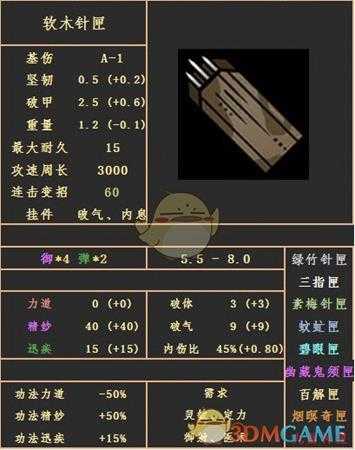 《太吾绘卷》武器针匣种类分析大全