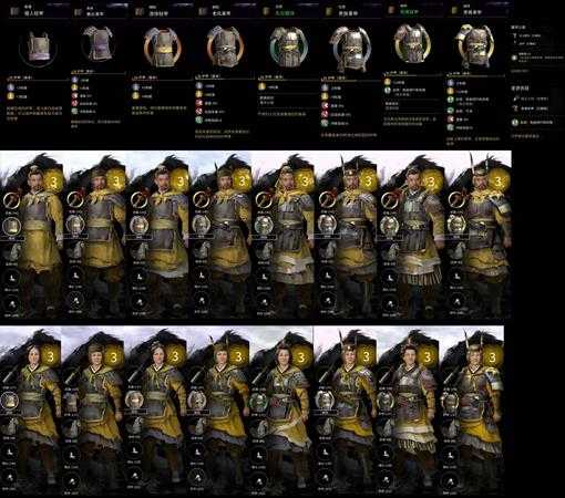 《全面战争：三国》土系武将护甲分析说明