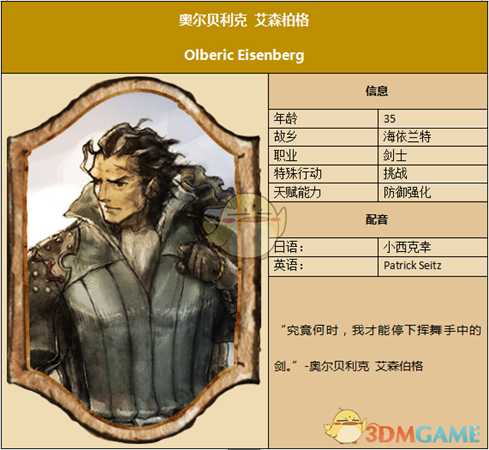 《歧路旅人》剑士资料一览 剧情故事及技能信息介绍