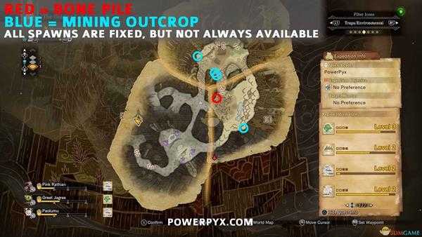 《怪物猎人：世界》冰原全骨矿点刷新位置一览