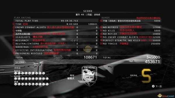 《合金装备5：幻痛》S级评价达成条件分享