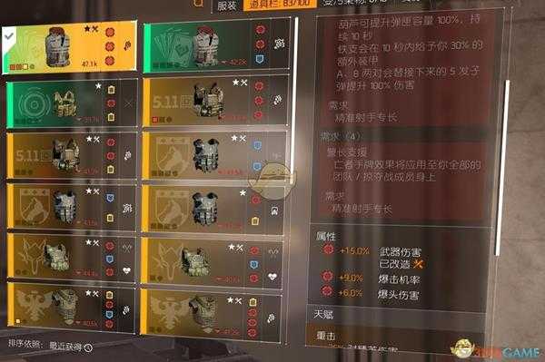 《全境封锁2》TU6机枪套配装指南