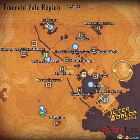 《天外世界》翡翠谷关键地点及传送点位置分享