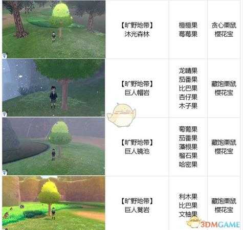 《宝可梦：剑/盾》全树果掉落表
