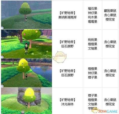 《宝可梦：剑/盾》全树果掉落表