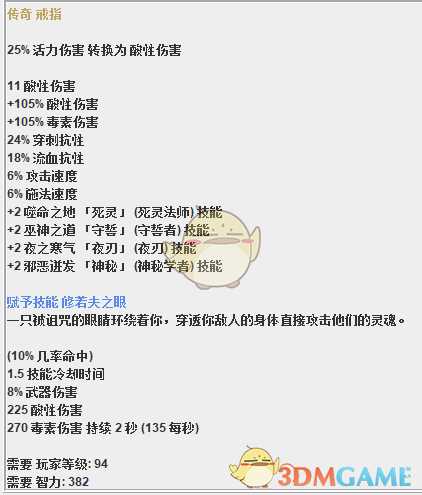 《恐怖黎明》葫芦娃戒指属性一览