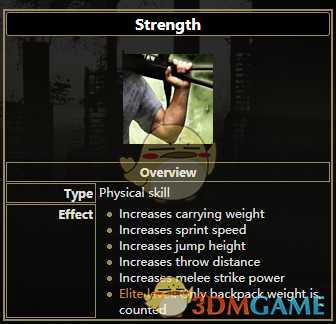《逃离塔科夫》力量技能属性一览