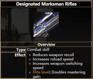 《逃离塔科夫》精确射手步枪技能属性一览