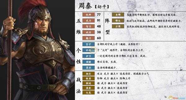 《三国志14》周泰属性个性一览