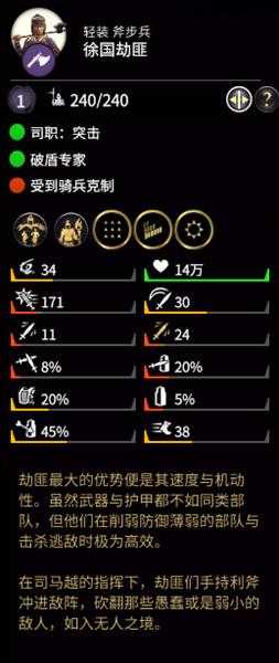 《全面战争：三国》徐国劫匪属性分析